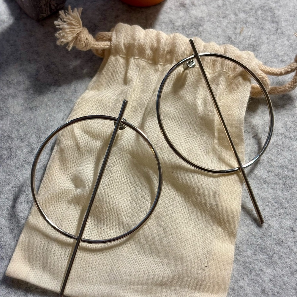 COS - silver geometric earrings